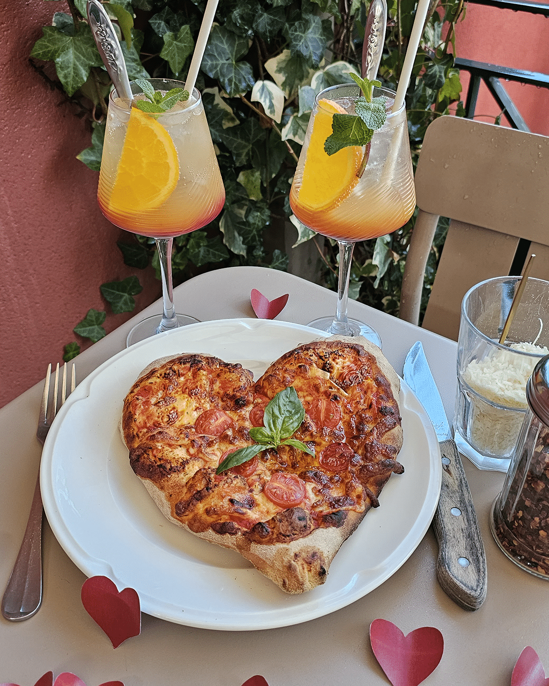 Pizzetta en forme de cœur pour la Saint-Valentin chez Fabioli